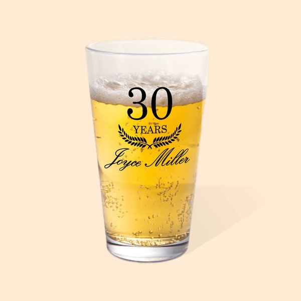 Personalisierte moderne minimalistische Ruhestand Jahre 16oz Highball Bier Pint Gläser mit Namen Ruhestand Geschenk für Männer Schnapsliebhaber