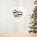 Personalisierte ich wünschte, Sie lebte nebenan Herz Keramik Weihnachtsschmuck mit Namen Thanksgiving Weihnachtsdekoration Geschenk für beste Freunde