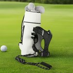 Personalized Detachable Funny Plush Golf Caddy Bag with Adjustable Dog Harness Waistcoat and Reflective Leash Gift for Golf Players Pet Owners