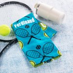 Personalized Heart Tennis Racket Soft Absorbant Towel with Name Portable Birthday Sport Accessories Gift for Tennis Player