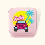 Personalized Fashion Style Leather Travel Jewelry Box with Name Bridesmaid Birthday Party Gift for Her