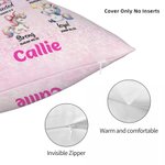 Housse d'oreiller personnalisée avec nom et verset biblique pour chambre d'enfant Cadeau de baptême pour fille