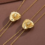 Personalised 3D Western Cowgirl Hat Adjustable Gold Plated Necklace with Engraved Initial Birthday Anniversary Gift for Women