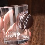 Personalised Handmade Embedded Cricket Ball 8.3oz Whiskey Glass with Name Birthday Christmas Gift for Cricket Whiskey Lovers