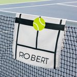 Personalized Heart Tennis Racket Soft Absorbant Towel with Name Portable Birthday Sport Accessories Gift for Tennis Player