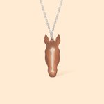 Personalised Horse Facial Marking 3D Birthmark Necklace with Engraved Text Horse Racing Day Equestrian Accessory Gift for Horse Lover