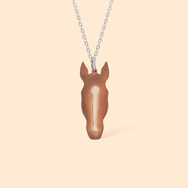 Personalised Horse Facial Marking 3D Birthmark Necklace with Engraved Text Horse Racing Day Equestrian Accessory Gift for Horse Lover