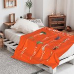 Personalised Multicolour Grandma's Vegetable Garden Throw Soft Blanket with 1-8 Names Mother's Day Birthday Christmas Gift for Mom Grandma