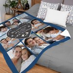 Coperta personalizzata We Love You To The Moon & Back con collage di foto Regalo di Natale e compleanno per la famiglia
