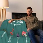 Personalised Multicolour Grandma's Vegetable Garden Throw Soft Blanket with 1-8 Names Mother's Day Birthday Christmas Gift for Mom Grandma