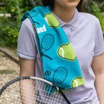 Personalized Heart Tennis Racket Soft Absorbant Towel with Name Portable Birthday Sport Accessories Gift for Tennis Player