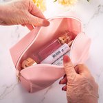 Personalized Cartoon Woman Butterflies Design Waterproof Makeup Pouch Bag with Name Travel Essentials Retirement Birthday Gift for Grandma Mom