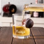 Personalised Handmade Embedded Cricket Ball 8.3oz Whiskey Glass with Name Birthday Christmas Gift for Cricket Whiskey Lovers