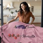 Personalised Multicolour Grandma's Vegetable Garden Throw Soft Blanket with 1-8 Names Mother's Day Birthday Christmas Gift for Mom Grandma