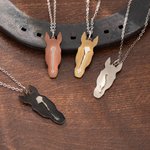 Personalised Horse Facial Marking 3D Birthmark Necklace with Engraved Text Horse Racing Day Equestrian Accessory Gift for Horse Lover