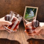 Personalised Handmade Embedded Cricket Ball 8.3oz Whiskey Glass with Name Birthday Christmas Gift for Cricket Whiskey Lovers