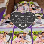 Coperta personalizzata We Love You To The Moon & Back con collage di foto Regalo di Natale e compleanno per la famiglia