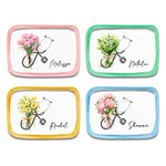 Personalized Birth Flower Stethoscope Name Clear Makeup Bag Commemorate Christmas Gift for Nurse Doctor Medical Staff