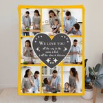 Coperta personalizzata We Love You To The Moon & Back con collage di foto Regalo di Natale e compleanno per la famiglia
