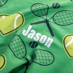 Personalized Heart Tennis Racket Soft Absorbant Towel with Name Portable Birthday Sport Accessories Gift for Tennis Player