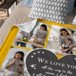 Coperta personalizzata We Love You To The Moon & Back con collage di foto Regalo di Natale e compleanno per la famiglia