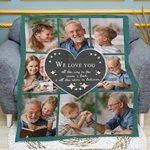 Coperta personalizzata We Love You To The Moon & Back con collage di foto Regalo di Natale e compleanno per la famiglia