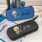Personalised Birth Flower Bouquet Stethoscope Case with Mesh Pockets and Name Medical Graduation Appreciation Gift for Nurse Doctor Medical Staff