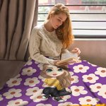 Mantas personalizadas de colores con el nombre de un personaje de dibujos animados con motivos florales para la vuelta al cole en Navidad Regalo de cu 9
