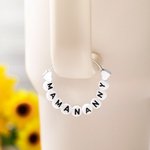 Personalized Metal Heart 1-9 Letter Beads Tumbler Charm for Stanley Tumbler Accessories Christmas Birthday Gift for Family Friend