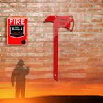 Personalised Multicolour Name Metal Sign Firefighter Axe with Text Christmas Ceremony Gift for Firefighter