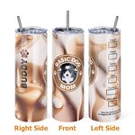 Vaso personalizado de 20oz con nombre y pajita para perro gato mamá y papá