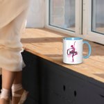 Personalized Colorful Faux Glitter Ballet Girl Hip Hop Dancer 11oz Ceramic Mug with Name Birthday Team Gift for Dancing Lovers