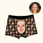 Personalized Men's Underwear Boxer Brief Heart Boxer Brief with Face Photo Birthday Valentine's Day Gift for Him