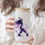 Gobelet en verre personnalisé avec couvercle en bambou et paille Ballerina Street Dancer 20oz Anniversary Gift for Dancer