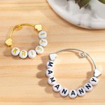 Personalized Metal Heart 1-9 Letter Beads Tumbler Charm for Stanley Tumbler Accessories Christmas Birthday Gift for Family Friend