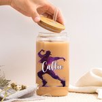 Gobelet en verre personnalisé avec couvercle en bambou et paille Ballerina Street Dancer 20oz Anniversary Gift for Dancer