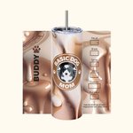Vaso personalizado de 20oz con nombre y pajita para perro gato mamá y papá