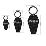 Personalisiertes Gothic Haustier Acryl-Namensschild in Form von Fledermaus Sarg Hund Katze ID-Anhänger 2er Set Halloween-Kostüm Accessoires