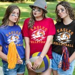Personalised Multicolour 100% Cotton Volleyball Name T-shirt with Number Volleyball Team Birthday Gift for Volleyball Lovers Mum