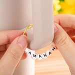 Personalized Metal Heart 1-9 Letter Beads Tumbler Charm for Stanley Tumbler Accessories Christmas Birthday Gift for Family Friend