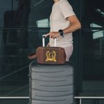 Trousse de Toilette en Cuir Personnalisée avec Nom Initiale ou Texte Accessoire de Voyage avec Poignée Cadeau Noël Anniversaire pour Hommes