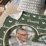 Coperta personalizzata multicolore a forma di cuore con foto e nome, soffice coperta per il compleanno e il regalo di Natale