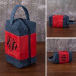 Trousse de Toilette en Cuir Personnalisée avec Nom Initiale ou Texte Accessoire de Voyage avec Poignée Cadeau Noël Anniversaire pour Hommes