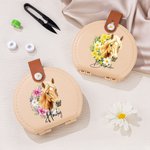 Personalised Birth Flower Horse Birthmark Portable DIY Sewing Tools Kit Storage Box with Name Birthday Gift for Sewing Handcraft Lovers