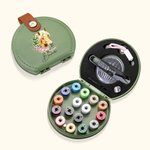 Personalised Birth Flower Horse Birthmark Portable DIY Sewing Tools Kit Storage Box with Name Birthday Gift for Sewing Handcraft Lovers