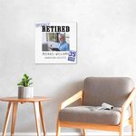 Gepersonaliseerd Officieel Gepensioneerd Foto Canvas Schilderij met Naam en Jaar Muurdecoratie Afscheidscadeau voor Collega Gepensioneerde