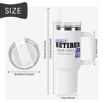 Gepersonaliseerde Official Retired 40oz Geïsoleerde Tumbler met Naam Jaar en Rietje Dagelijks Gebruik Leuk Afscheidscadeau voor Coworker Gepensioneerd