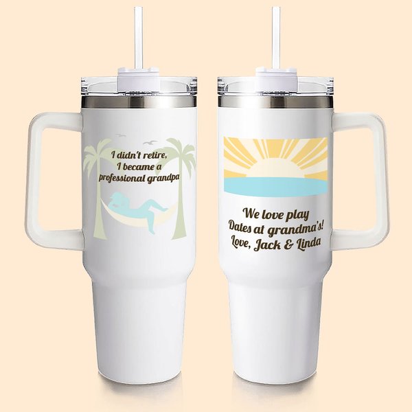 Vaso isotérmico personalizado I'm Retired 40oz con texto Uso diario Feliz jubilación Regalo de despedida para compañero de trabajo Jubilado