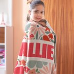 Spersonalizowany koc Boho Retro Floral Soft Throw Blanket z imieniem Shadow Home Decor Urodzinowy prezent świąteczny dla dziewczynek i kobiet