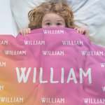 Suave manta personalizada arco iris multicolor con nombres repetidos Decoración del hogar Cumpleaños Regalo familiar para niños Niñas